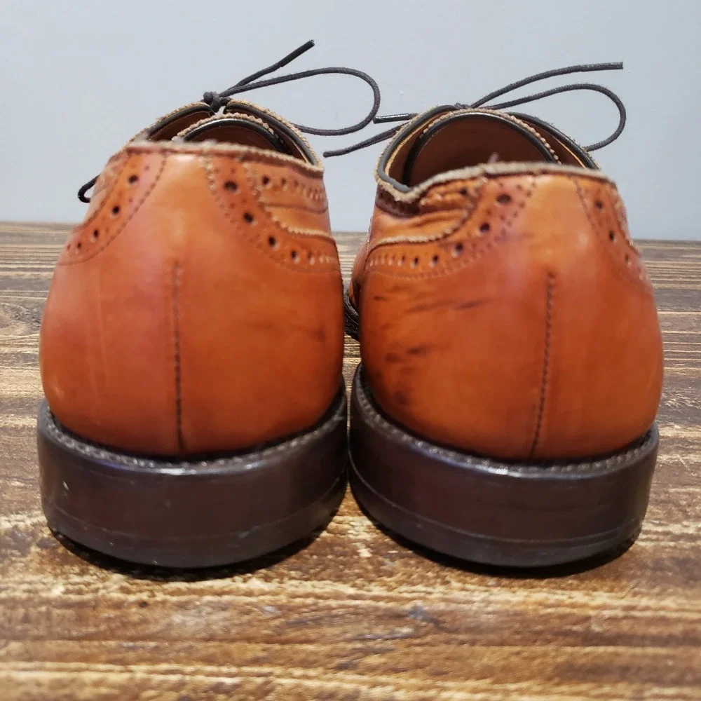 Allen Edmonds Oxford Mens 9.5 E Sanford Brown Fair Cap Toe Brogue Dress Shoes
